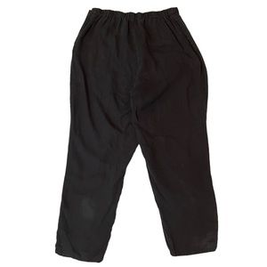 Flax Size Medium Black Linen Causal Lagenlook Minimalist Straight Leg Pants 30''